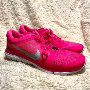 Pink Nike Flex Running Shoes (9.5)